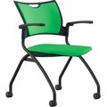 9To5 Seating Nesting Chair, w/Arms/Casters, 25inx26inx33in, Latte/Silver NTF1320A12SFP19